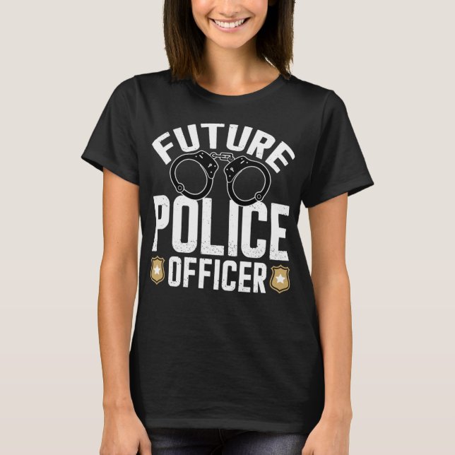 Future Police Officer Funny Costume Policeman Boys T-Shirt (Front)