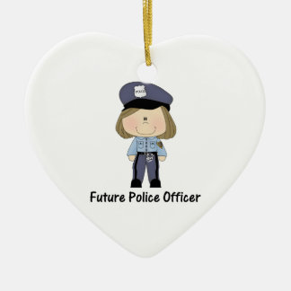 future police officer (girl) ceramic tree decoration