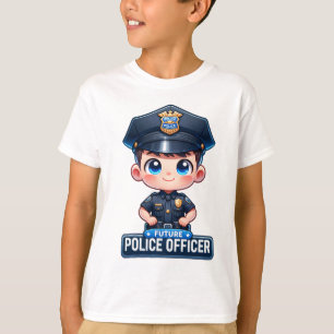 Future Police Officer Kids T-Shirt - Cute Cartoon 