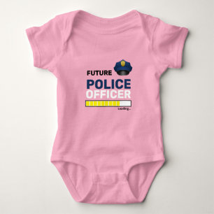 Future Police Officer Loading Cute Personalised Baby Bodysuit