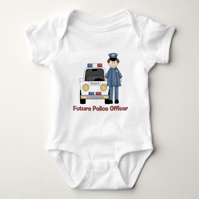 Future Police Officer Male Baby Bodysuit (Front)