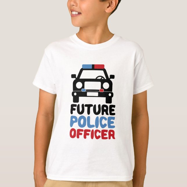 Future Police Officer Policeman Baby Boy Birthday T-Shirt (Front)