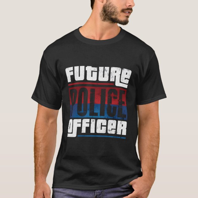 Future Police Officer Policeman Funny Cop Gift Aca T-Shirt (Front)