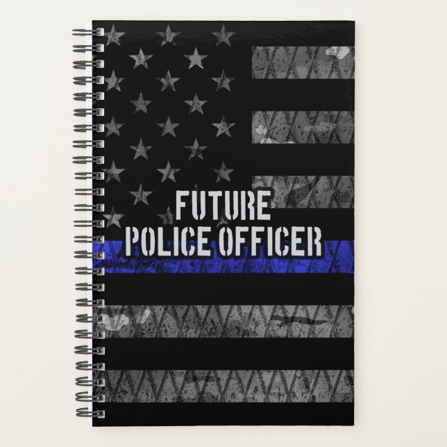 Future Police Officer Thin Blue Line Distressed Fl Planner (Front)