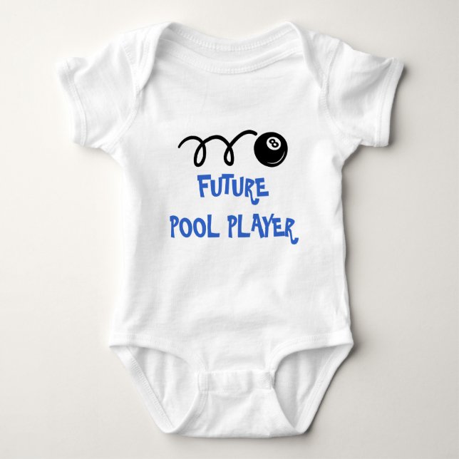 Future pool player | Cute baby clothes with 8 ball Baby Bodysuit (Front)