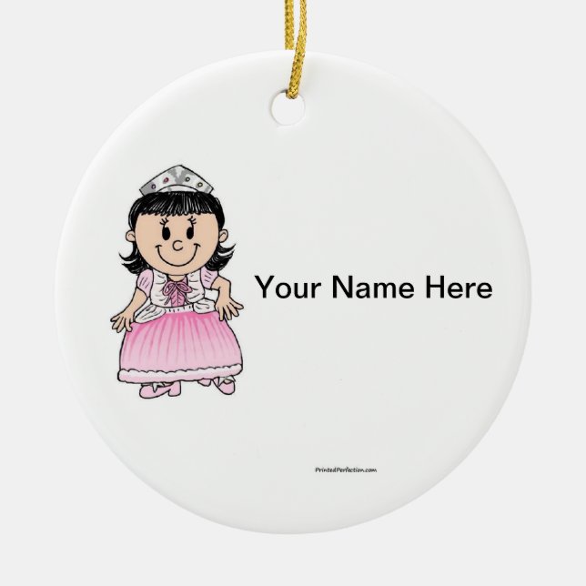 Future Princess - Pink Ceramic Tree Decoration (Front)