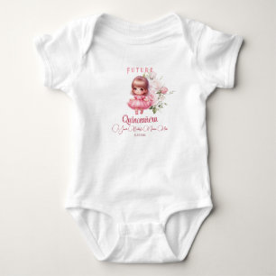Future Quinceañera Baby Outfit – Blush Pink Dress Bodysuit