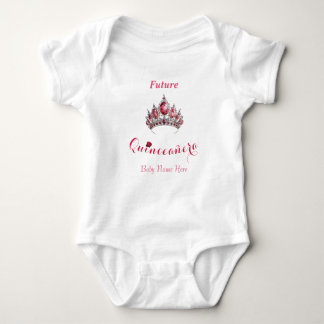 "Future Quinceañera" with Tiara and Baby Name Bodysuit