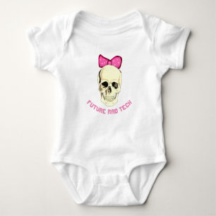 "Future Rad Tech"  skull with ribbon  Baby Bodysuit