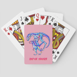 Future Raptor Trainer Velociraptor Playing Deck Cards