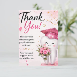 Future RDH Graduation Thank You Card Pink Glitte