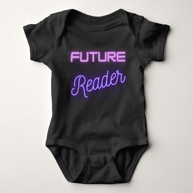 Future Reader Pink Purple Baby Bodysuit (Front)