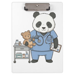 Future RN Panda: Adorable Medical Student  Clipboard