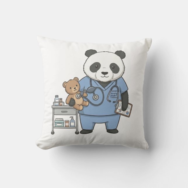 Future RN Panda: Adorable Medical Student  Cushion (Front)