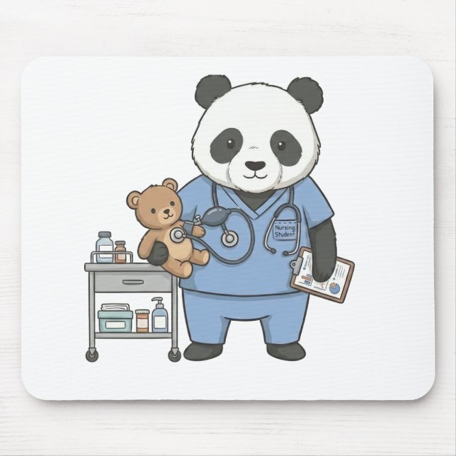 Future RN Panda: Adorable Medical Student  Mouse Pad (Front)