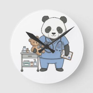 Future RN Panda: Adorable Medical Student Round Clock