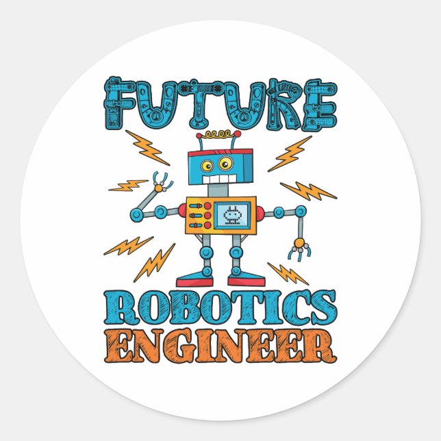 Future Robotics Engineer Classic Round Sticker (Front)