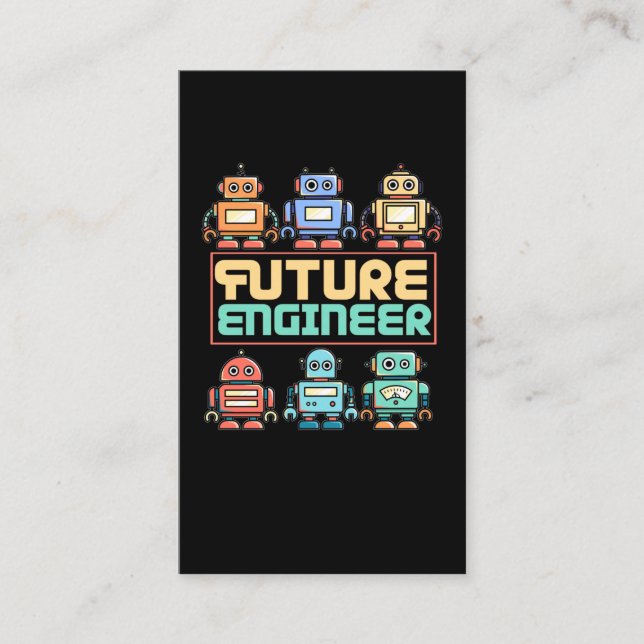 Future Robotics Engineer Kid Robot Business Card (Front)