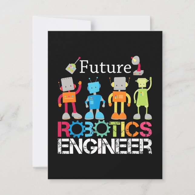 Future Robotics Engineer Robots Lover Costume Gift Announcement (Front)