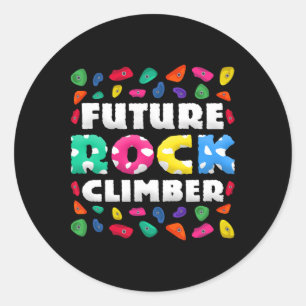 Future Rock Climber Classic Round Sticker