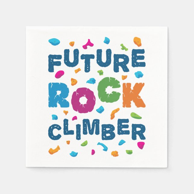 Future Rock Climber Climbing Bouldering Napkin (Front)