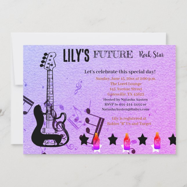 Future Rock Star Baby Shower Invitation (Front)