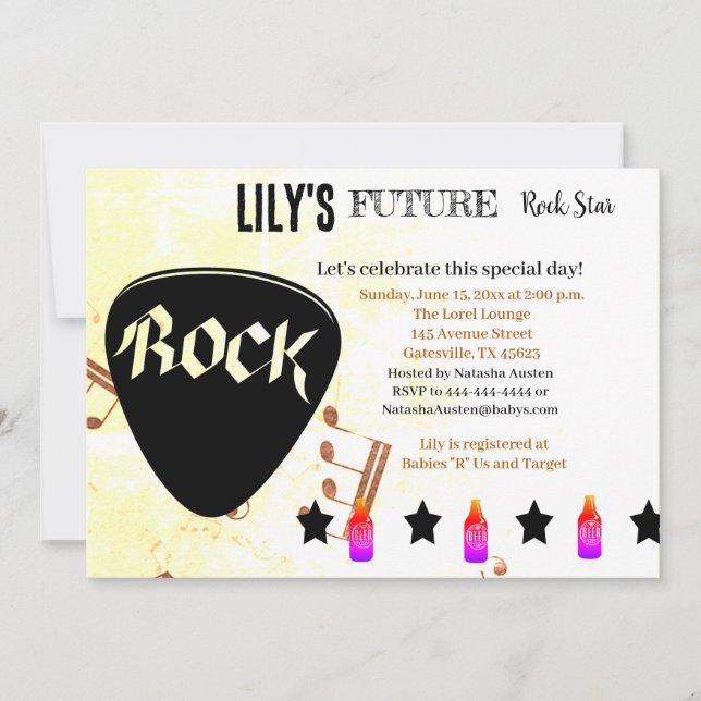 Future Rock Star Baby Shower Invitation (Front)