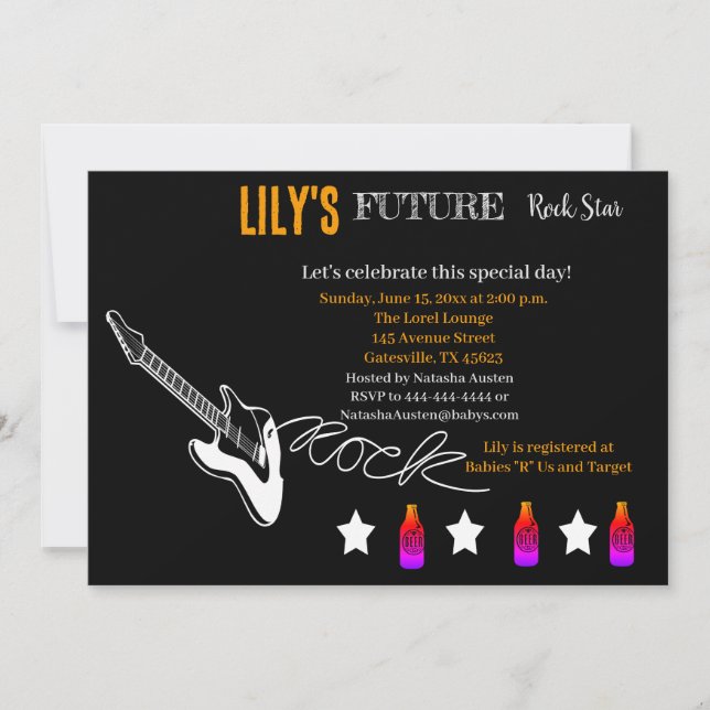 Future Rocker Baby Shower Invitation (Front)