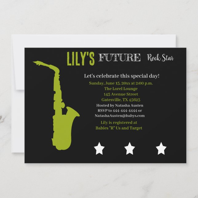 Future Rocker Baby Shower Invitation (Front)