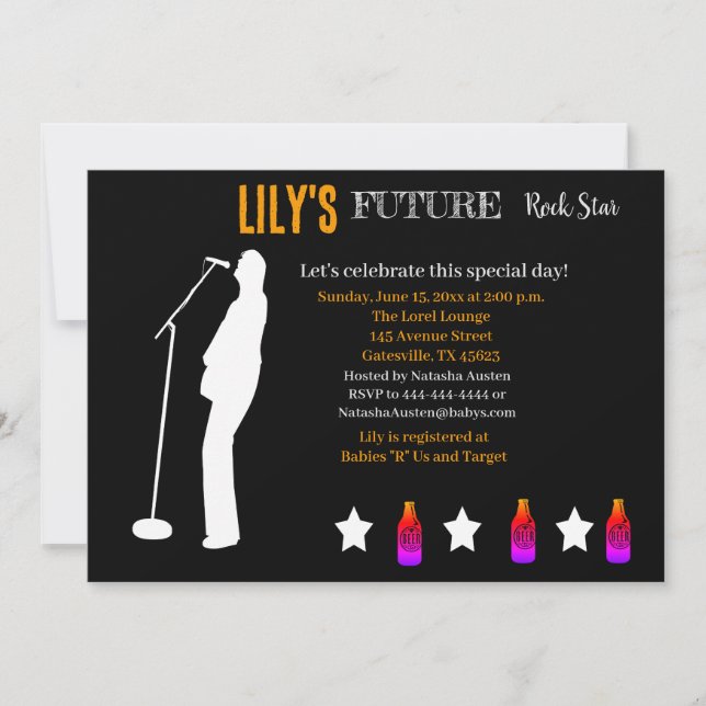 Future Rocker Baby Shower Invitation (Front)