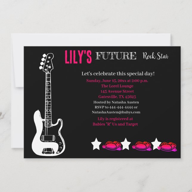 Future Rocker Baby Shower Invitation (Front)