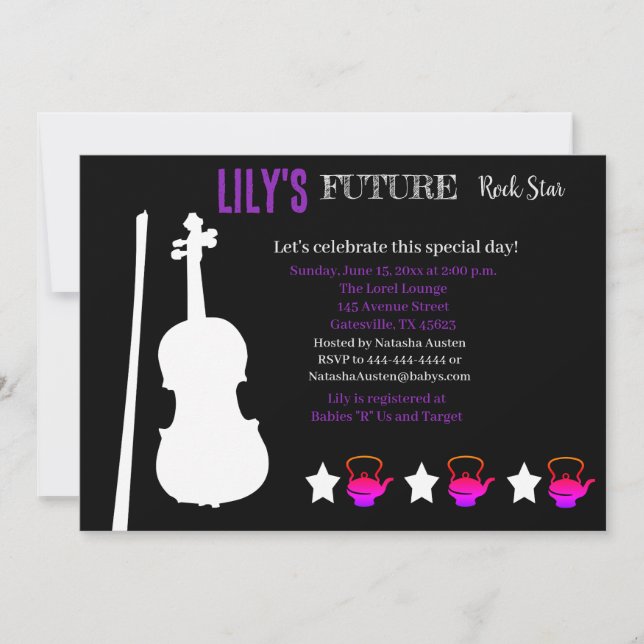Future Rocker Baby Shower Invitation (Front)
