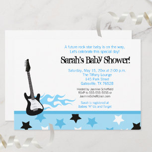 Future Rocker Baby Shower Invitation (Blue)