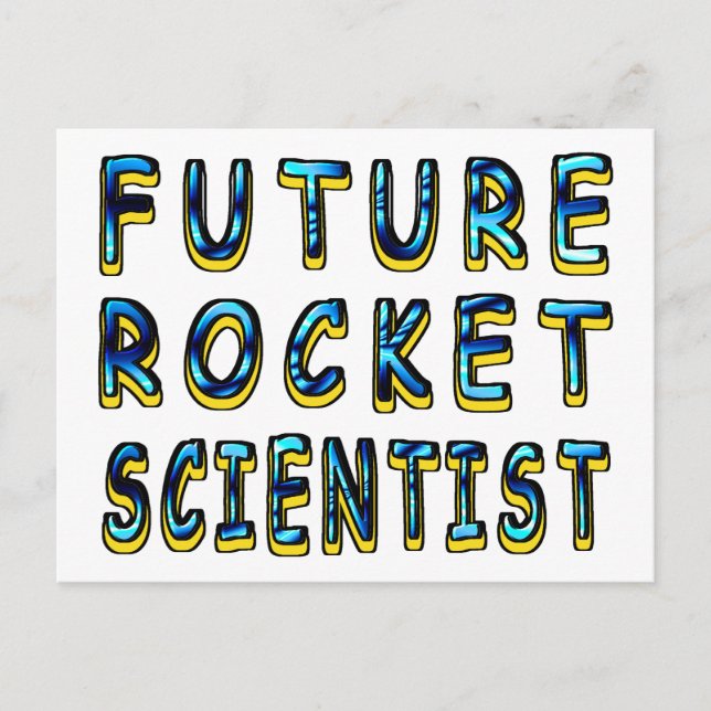 Future Rocket Scientist In 3D Postcard (Front)