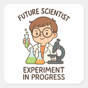 Future Scientist – Experiment in Progress Square Sticker
