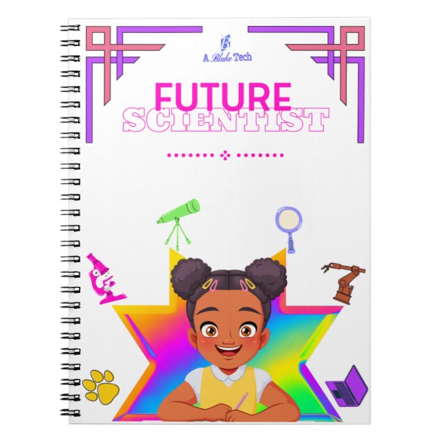 Future Scientist Inspirational Notebook (girl) (Front)