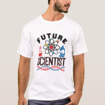 Future Scientist Science Lover STEM T-Shirt<br><div class="desc">Future scientist design for chemistry,  physics or biology student. Perfect STEM design for anyone who wants to be a chemist,  physicist or biologist.   Future scientist novelty design features graphics of atom,  microscope,  beaker and DNA. Great to wear to science fair or science camp.</div>