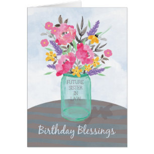 Future Sister-in-Law Birthday Blessings Jar Vase