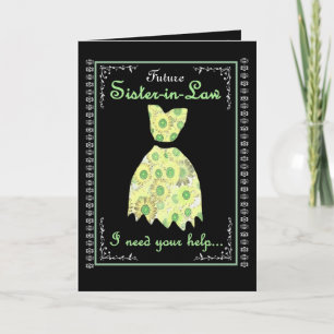 Future Sister-in-Law Bridesmaid Card YELLOW Gown