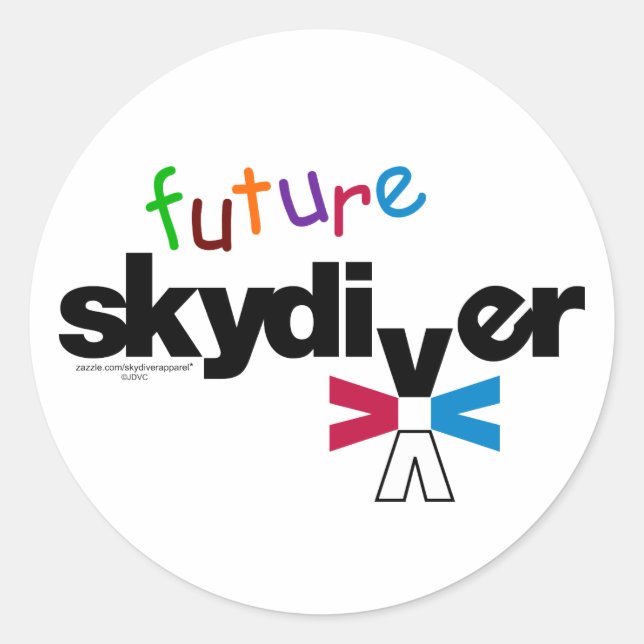 Future Skydiver Classic Round Sticker (Front)