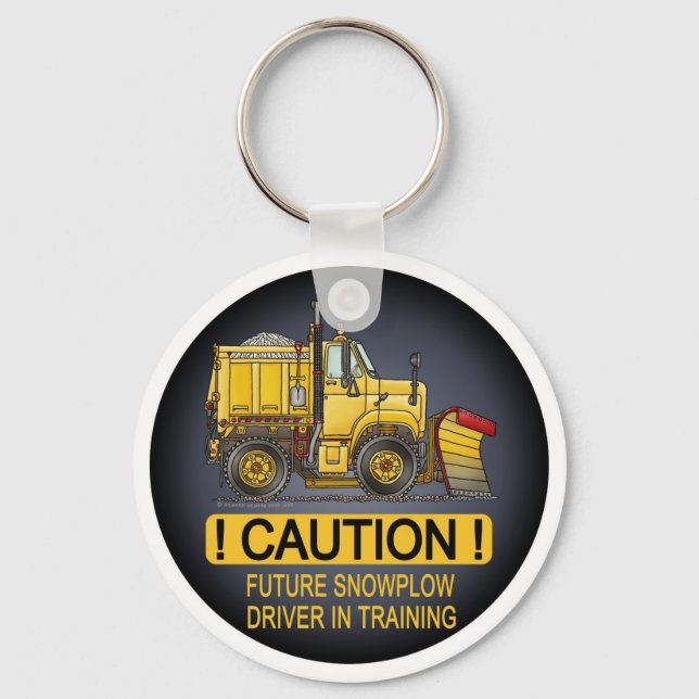 Future Snow Plough Truck Driver Key Chain (Front)