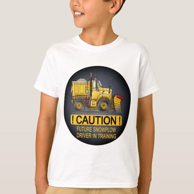 Future Snow Plough Truck Driver Kids T-Shirt (Front)
