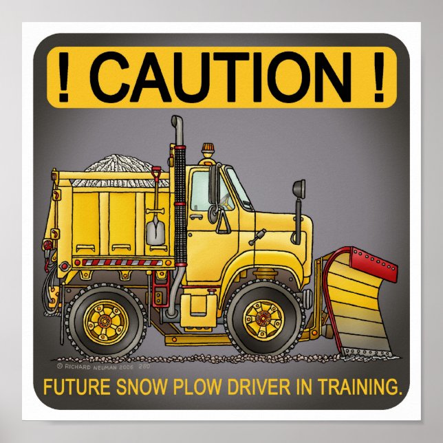Future Snow Plough Truck Driver Poster Print (Front)