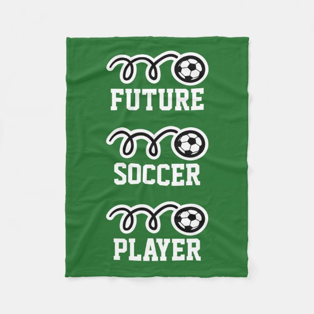 Future soccer player fleece blanket for kids (Front)