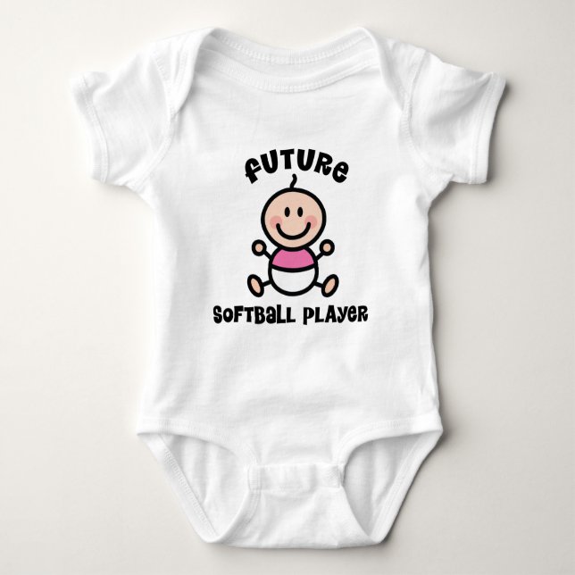 Future Softball Player Baby Gift Baby Bodysuit (Front)