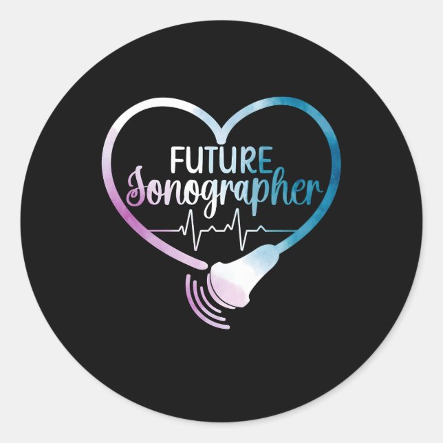 Future Sonographer To Be Sonography Student Classic Round Sticker (Front)