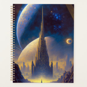 Future Space City Sci-Fi Art Planner