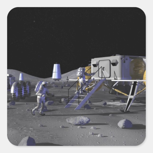 Future space exploration missions 13 square sticker (Front)