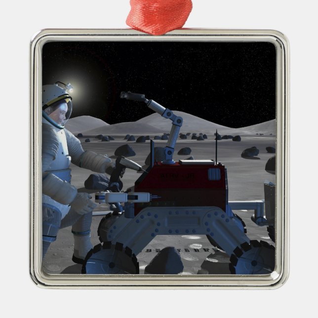 Future space exploration missions 7 metal tree decoration (Front)