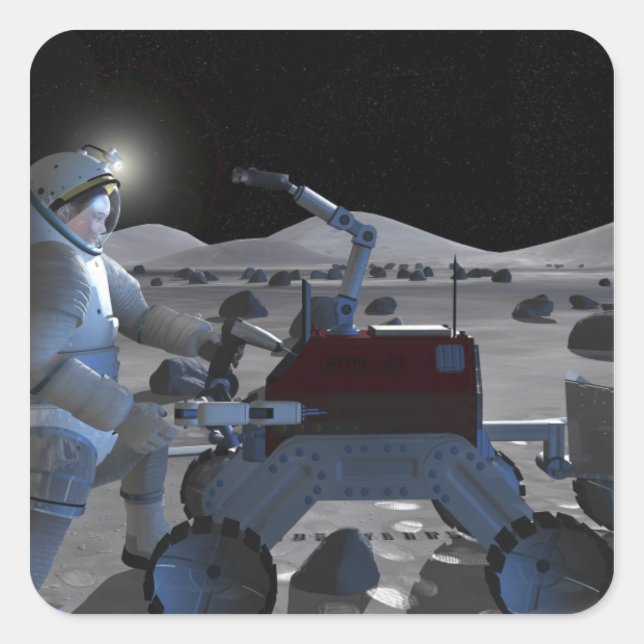 Future space exploration missions 7 square sticker (Front)